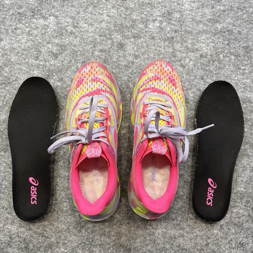 Asics Noosa Tri 15 running shoes women's 9 hot pink yellow tie dye sneakers mesh - Picture 10 of 14